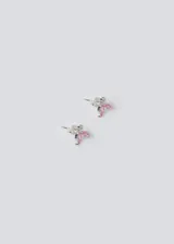 Caravanas en forma de mariposa, fabricadas en plata 925 con detalles de zirconia.