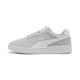 Championes Puma Court Lally SD, color gris claro con detalles en blanco.