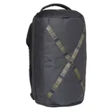 Mochila unisex negra convertible en bolso duffel, con amplio compartimento principal, bolsillo interior con cierre, compartimento acolchado para portátil de 15 pulgadas, panel trasero con riel moldeado de EVA, bolsillo lateral largo con cierre, bolsillo lateral de malla con cierre y correas de hombro acolchadas Airmesh.