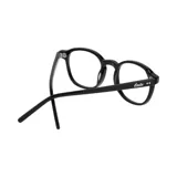 Lentes de eco acetato negros con forma redonda.