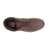 Botín Caterpillar Founder para hombre, color marrón, impermeable, con capellada de cuero tipo nubuck, forro interno de nylon en malla suave y respirable, entresuela acolchada y liviana, suela de goma duradera y con gran tracción.