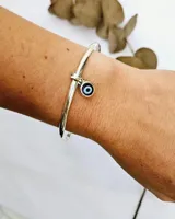 Esclava de plata 925 con dije de ojo turco.