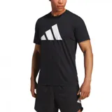 Remera de entrenamiento Adidas para hombre, color negro con logo de la marca en blanco.