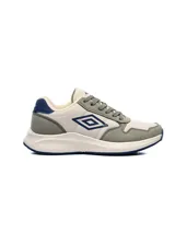 Championes urbanos Umbro modelo Volcan II, color gris y beige con detalles en azul.