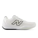 Championes de tenis New Balance 696 V6 para dama, color blanco con logo negro.