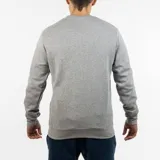 Sweater gris de corte clásico, con logo pequeño de Diadora en el pecho.