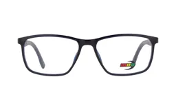 Armazón para lentes MDQ modelo T31, color azul, de forma rectangular con el logo de la marca en el lateral.