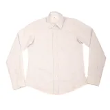 Camisa de manga larga a cuadros rojos y blancos, confeccionada en algodón.