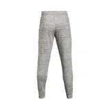 Pantalón de jogging Under Armour para hombre, color gris jaspeado, con logo estampado en la pierna izquierda, cintura elástica con cordón ajustable y bolsillos laterales.