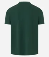 Remera verde oscuro de corte slim, cuello redondo y manga corta. Confeccionada en algodón texturizado.