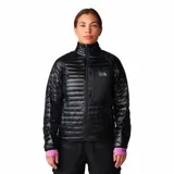 Campera negra ultraligera de nailon ripstop con aislamiento ThermaCLOud AF. Cuenta con bolsillo seguro con cierre en el pecho, dos bolsillos seguros para las manos con cierre, puños elásticos y dos ajustadores inferiores en el dobladillo. Se guarda en su propio bolsillo para la mano con mosquetón interno.