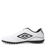 Championes de fútbol 5, color blanco, diseñados para césped sintético, ofrecen tracción y estabilidad excepcionales.