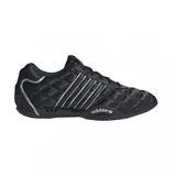Zapatillas Adidas Adi Racer Low color negro con detalles plateados y diseño acolchado.