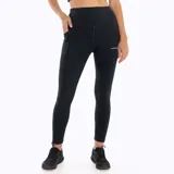 Calza deportiva negra con logo de la marca en la pierna izquierda.