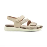 Sandalias negras Korium Confort Ibbie con plataforma baja y tiras con velcro.