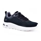 Championes deportivos Skechers Bobs Sport Unity, color negro con detalles en gris y suela blanca. Confeccionados en tejido técnico con cordones, plantilla acolchada Skechers Memory Foam y entresuela con doble amortiguación.