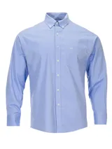 Camisa blanca de manga larga Rockford, con cuello italiano abotonado, bolsillo en el pecho con logo bordado y tecnología Water Oil Repellent (WOR).