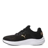 Championes Puma Skyrocket Lite 2 Alt, color negro con detalles dorados y suela blanca.