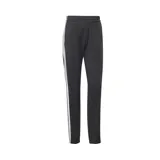 Pantalón de jogging Adidas Essentials French Terry Cuffed 3 Bandas, color gris oscuro, con cintura elástica ajustable con cordón, bolsillos laterales, puños acanalados y logo de la marca bordado en blanco.