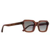 Lentes de sol Indie modelo Tune, con montura cuadrada color marrón y lentes grises degradadas. Fabricados con madera y acetato.