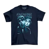 Remera negra con estampado de la banda de rock británica Oasis.