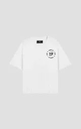 Remera extra oversize color blanco con diseño gráfico del personaje Scream, en algodón premium suave al tacto.
