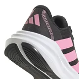 Championes Adidas Galaxy 7 W, color negro con detalles en rosa y suela blanca.