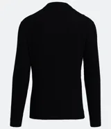 Suéter slim rojo de punto acanalado con cuello redondo y mangas largas. Puños y bajo ajustados. Marca Request.