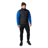 Chaleco acolchado Columbia Delta Ridge II para hombre, color azul marino con logo de la marca en el pecho. Cuenta con tecnología termorreflectiva Omni-Heat, HeatSeal y Omni-Shield. Relleno de plumón con certificación RDS.