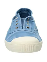 Zapatillas Natural World modelo Greece, color verde agua, sin cordones, fabricadas en España con algodón orgánico y suela de goma.