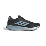 Championes Adidas Runfalcon 5 para hombre, color gris con detalles en celeste y suela blanca. Ideales para running.