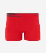 Calzoncillo bóxer rojo de microfibra con cintura elástica negra con logo Lupo.