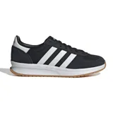 Championes Adidas Run 70s 2.0, color negro con detalles en blanco y suela marrón.