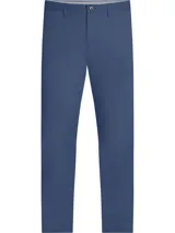 Pantalón chino azul de corte slim con pierna recta, confeccionado en algodón Pima elástico.