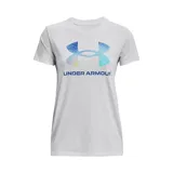Remera deportiva Under Armour color fucsia con logo blanco estampado en el frente.