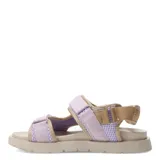Sandalias deportivas negras con tiras ajustables de velcro y suela gruesa.