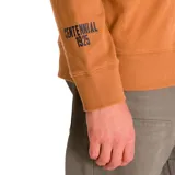 Buzo de frisa color crema con cuello redondo, puños y cintura acanalados. Estampado frontal con el logo de Caterpillar y la leyenda "Power Truck".