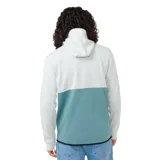 Canguro con capucha Rip Curl Anti Series Departed, color gris claro y celeste, con cierre frontal y bolsillos laterales con cierre.
