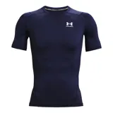 Remera deportiva blanca Under Armour HeatGear Armour de manga corta, corte ajustado y logo negro en el pecho.