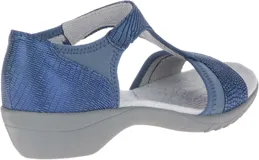 Sandalias Hush Puppies color gris con detalles en verde agua, con suela liviana y flexible.