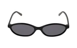 Lentes de sol con montura ovalada de acetato negro y cristales grises.