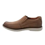Zapato slip-on de cuero color marrón con suela de goma EVA.