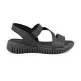 Sandalias Usaflex color piel con plataforma blanca. Capellada de cuero con textura. Forro Usa Care en tejido resistente, suave y sedoso, que previene la propagación de bacterias.
