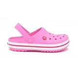 Zapatilla tipo clog en color rosa, con diseño vintage y tira ajustable en el talón.