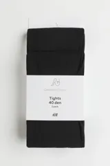 Pack de dos medias negras de 40 denier con cintura elástica.