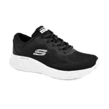 Championes Skechers Skech-Lite Pro negros con cordones, capellada de malla técnica, plantilla Skechers Air-Cooled Memory Foam y media suela moteada Skech-Lite con absorción de impactos.