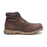 Botín Caterpillar Founder para hombre, color marrón, impermeable, con capellada de cuero tipo nubuck, forro interno de nylon en malla suave y respirable, entresuela acolchada y liviana, suela de goma duradera y con gran tracción.