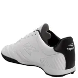 Championes Topper de fútbol sala, color blanco con detalles en negro, confeccionados en material sintético.