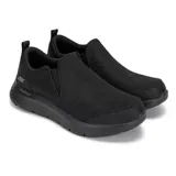 Championes Skechers Go Walk Flex Impeccable II, color negro, sin cordones, con capellada tejida y paneles de Gore-Tex. Incluyen plantilla Skechers Air-Cooled Goga Mat y media suela con amortiguación ULTRA GO.