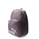 Mochila Puma color lila con logo estampado en blanco.